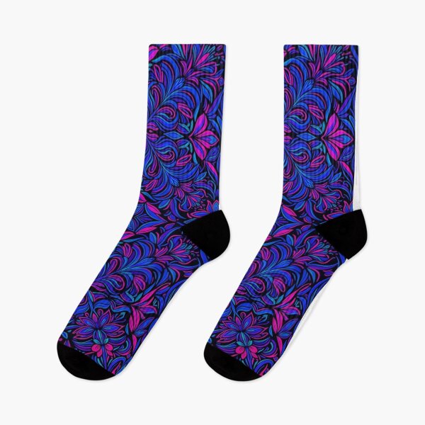 Item preview, Vibrant Blue and Pink Floral Pattern designed and sold by Owcomm.