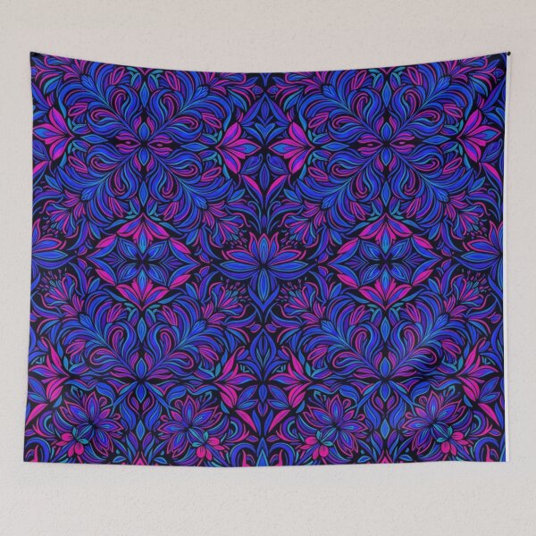 Item preview, Vibrant Blue and Pink Floral Pattern designed and sold by Owcomm.