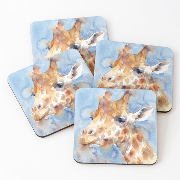 Item preview, Giraffe Watercolor, Side Profile, Sky Blue designed and sold by caracatita75.