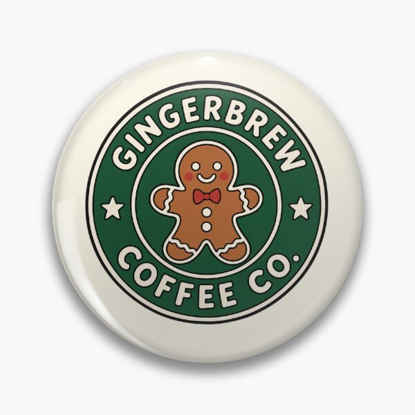 Item preview, Gingerbrew Coffee Co. — Cute Christmas Coffee Badge  designed and sold by wingoo22.