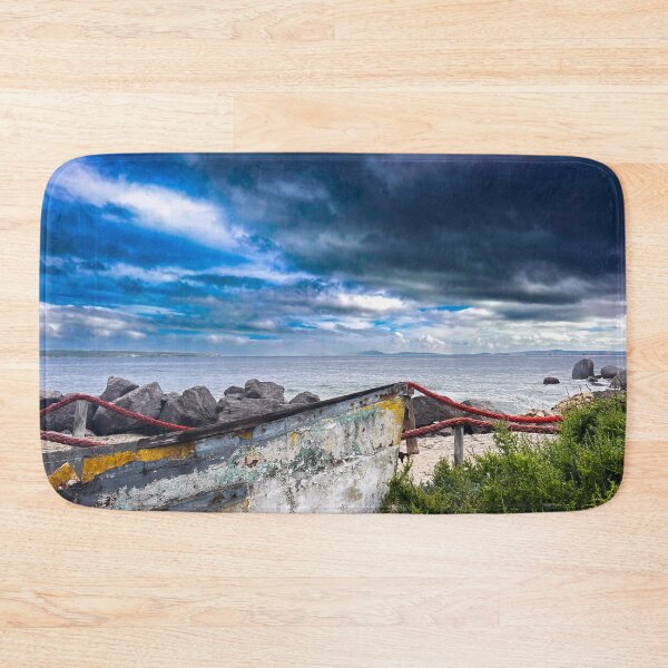 Item preview, Anchored Boat with Hope on Coastal Shore designed and sold by Faith Based Decor .