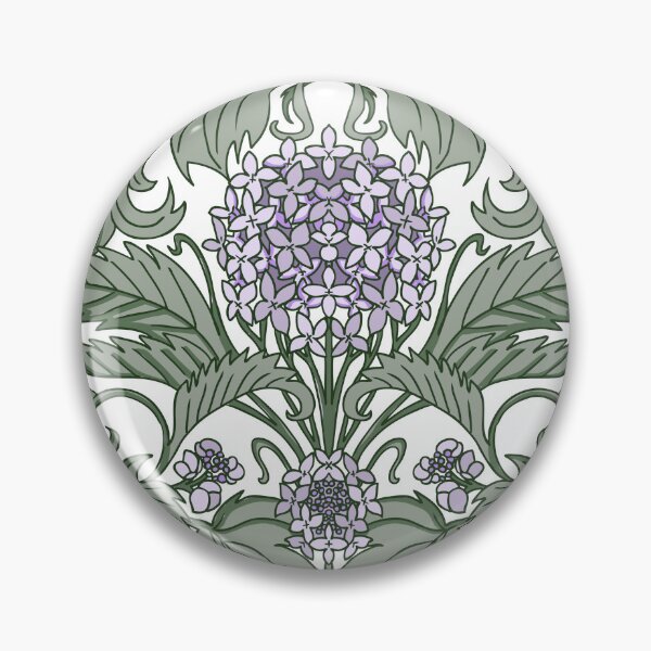 Item preview, pastel art nouveau hydrangea vines - lilac and green designed and sold by kobyakov.