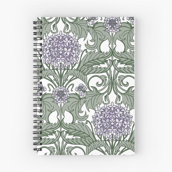 Item preview, pastel art nouveau hydrangea vines - lilac and green designed and sold by kobyakov.