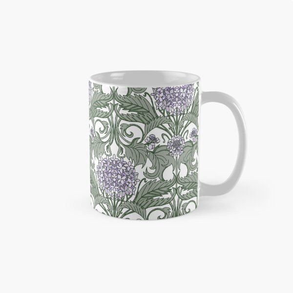 Item preview, pastel art nouveau hydrangea vines - lilac and green designed and sold by kobyakov.