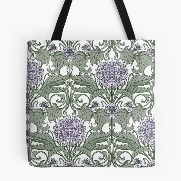 Item preview, pastel art nouveau hydrangea vines - lilac and green designed and sold by kobyakov.