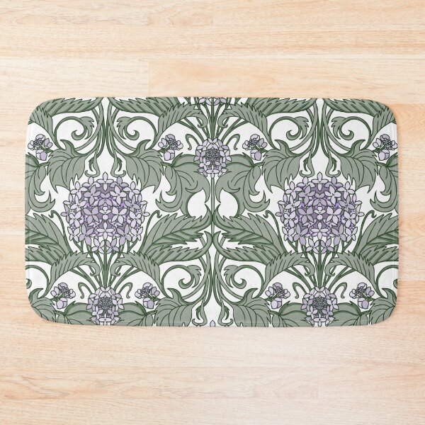 Item preview, pastel art nouveau hydrangea vines - lilac and green designed and sold by kobyakov.
