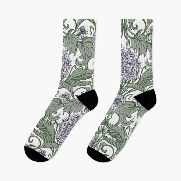 Item preview, pastel art nouveau hydrangea vines - lilac and green designed and sold by kobyakov.