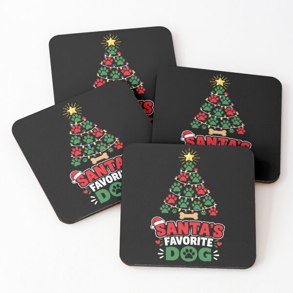 Item preview, Santa's Favorite Dog Paw Print Christmas Tree Design designed and sold by LiviuGligoros.