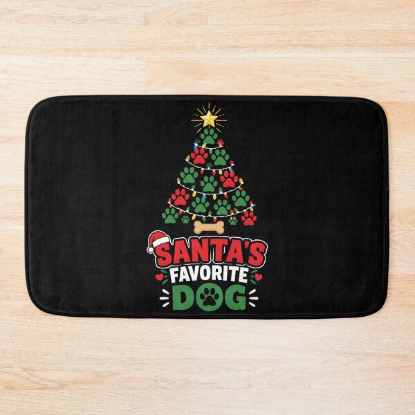 Item preview, Santa's Favorite Dog Paw Print Christmas Tree Design designed and sold by LiviuGligoros.
