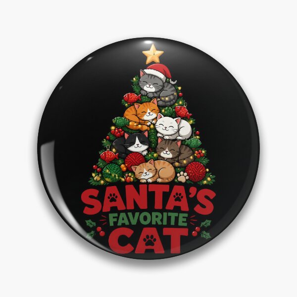 Item preview, Santa's Favorite Cat Cute Cat Christmas Tree Holiday Design designed and sold by LiviuGligoros.