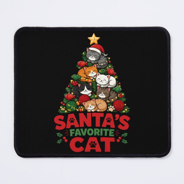Item preview, Santa's Favorite Cat Cute Cat Christmas Tree Holiday Design designed and sold by LiviuGligoros.