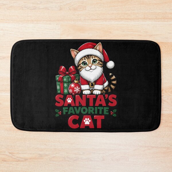 Item preview, Santa's Favorite Cat Cute Santa Kitty Christmas Design designed and sold by LiviuGligoros.