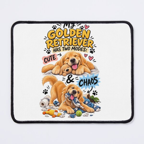 Item preview, My Golden Retriever Has Two Modes Cute & Chaos Funny Dog Shirt designed and sold by FurryPrintLab-FurryPrintLabDesign.