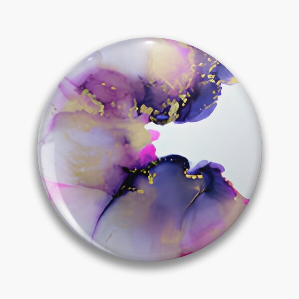 Item preview, Purple and Gold Alcohol Ink Abstract Floral Liquid Wall Art designed and sold by LuxocaDesigns24.