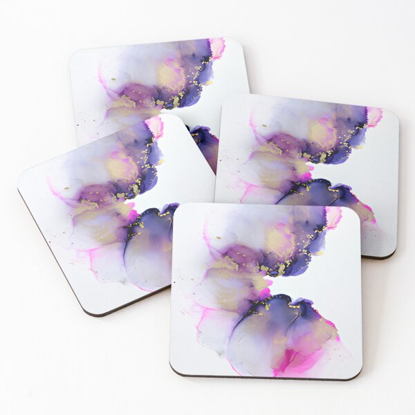 Item preview, Purple and Gold Alcohol Ink Abstract Floral Liquid Wall Art designed and sold by LuxocaDesigns24.