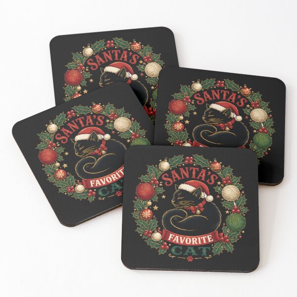Item preview, Santa's Favorite Cat Meowy Christmas Wreath Design designed and sold by LiviuGligoros.