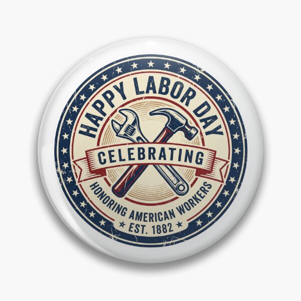 Item preview, Happy Labor Day Vintage Emblem Badge T-Shirt Design designed and sold by relso.