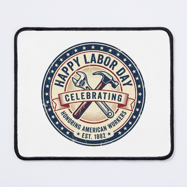 Item preview, Happy Labor Day Vintage Emblem Badge T-Shirt Design designed and sold by relso.