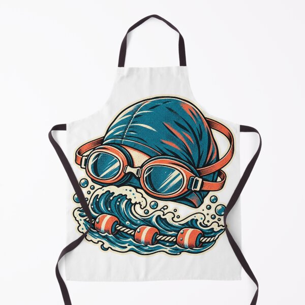 Item preview, Retro Swim Goggles and Lane Line Wave for Swimmers designed and sold by eignvalue.