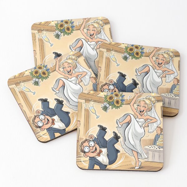 Item preview, Funny & Chaotic Wedding Reception Disaster Cartoon Illustration designed and sold by jo-e-basta.