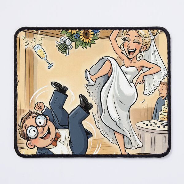 Item preview, Funny & Chaotic Wedding Reception Disaster Cartoon Illustration designed and sold by jo-e-basta.