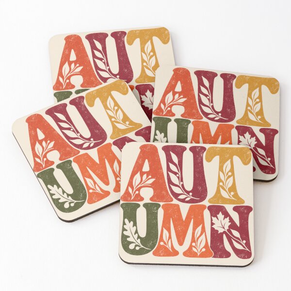 Item preview, AUTUMN – Retro Botanical Typography designed and sold by astersgraphics.