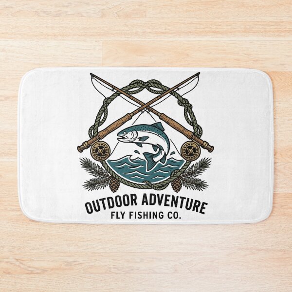 Item preview, Vintage Fly Fishing Trout Crossed Rods Outdoor Adventure Wilderness Badge designed and sold by Animer-art1.