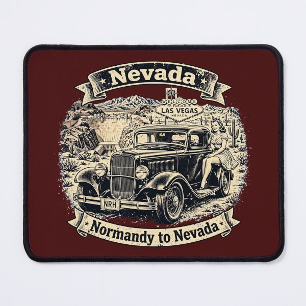 Item preview, Nevada Route 66 T-Shirt - Normandy to Nevada designed and sold by Normandy Road Heritage™ - Vintage Garage Art.