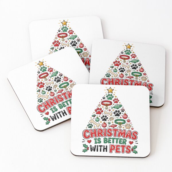 Item preview, Christmas Is Better With Pets Dog and Cat Christmas Tree Design designed and sold by LiviuGligoros.
