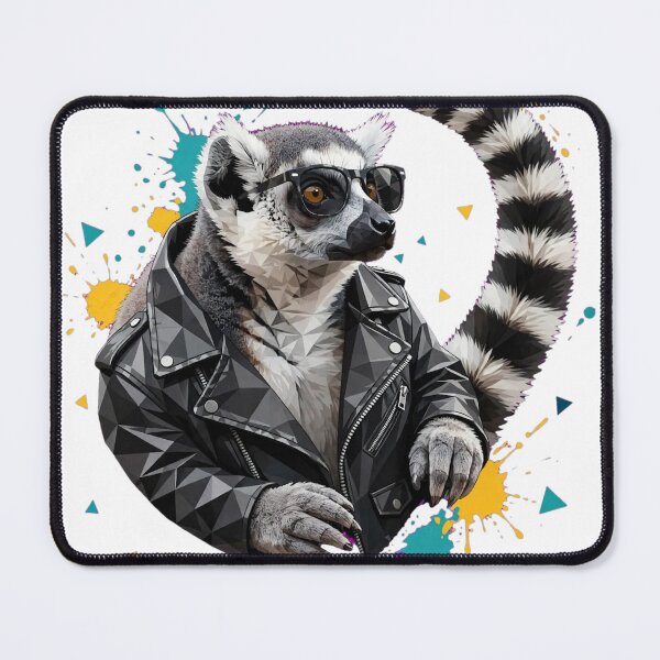 Item preview,  Cool Biker Lemur - Geometric Low Poly Streetwear designed and sold by ExpressoJungle.