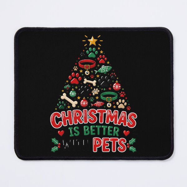 Item preview, Christmas Is Better With Pets Dog and Cat Christmas Tree Design designed and sold by LiviuGligoros.