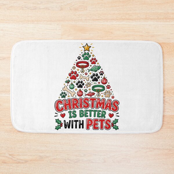 Item preview, Christmas Is Better With Pets Dog and Cat Christmas Tree Design designed and sold by LiviuGligoros.
