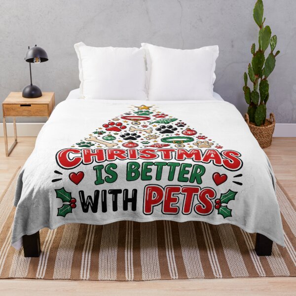 Item preview, Christmas Is Better With Pets Dog and Cat Christmas Tree Design designed and sold by LiviuGligoros.