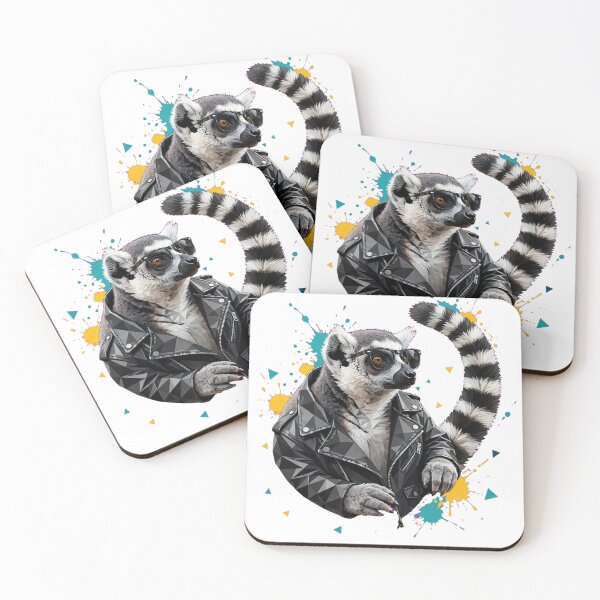 Item preview,  Cool Biker Lemur - Geometric Low Poly Streetwear designed and sold by ExpressoJungle.