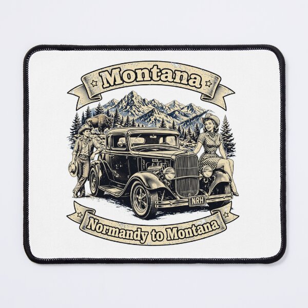 Item preview, Montana Route 66 T-Shirt - Normandy to Montana designed and sold by Normandy Road Heritage™ - Vintage Garage Art.