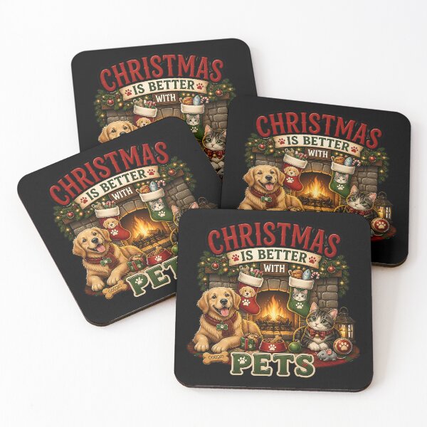 Item preview, Christmas Is Better With Pets Cozy Dog and Cat Holiday Design designed and sold by LiviuGligoros.