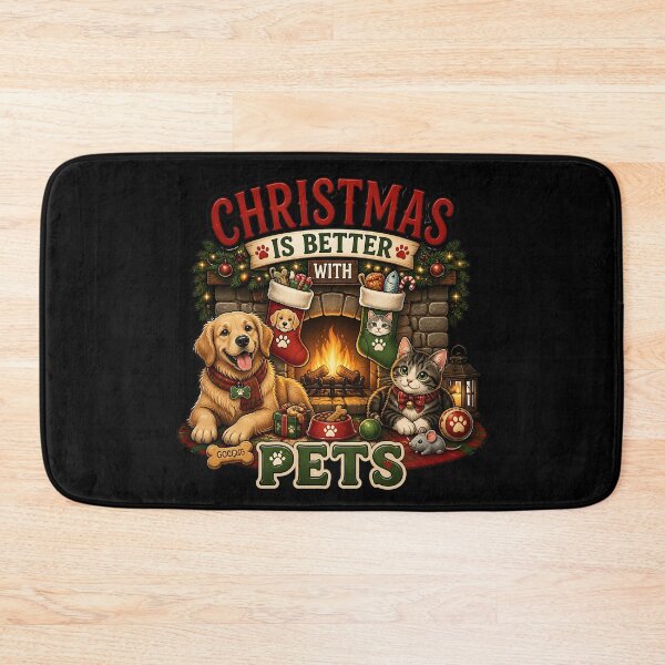 Item preview, Christmas Is Better With Pets Cozy Dog and Cat Holiday Design designed and sold by LiviuGligoros.