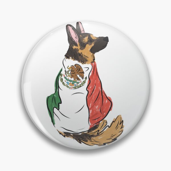 Item preview, German Shepherd wearing Mexico Flag designed and sold by lovemydoggie.