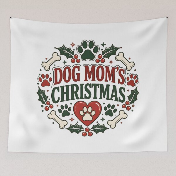 Item preview, Dog Mom's Christmas Festive Paw and Bone Wreath Design designed and sold by LiviuGligoros.