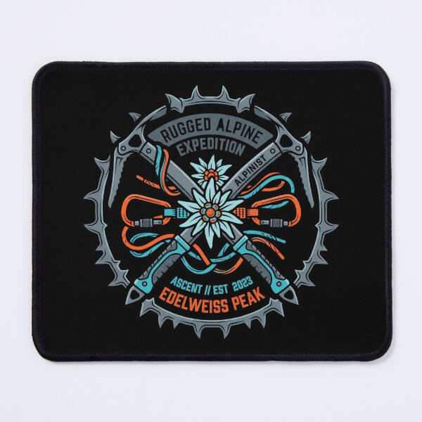 Item preview, Rugged Alpine Mountaineering Ice Axe Crampon Edelweiss Peak Badge designed and sold by Animer-art1.