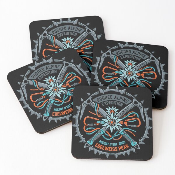 Item preview, Rugged Alpine Mountaineering Ice Axe Crampon Edelweiss Peak Badge designed and sold by Animer-art1.