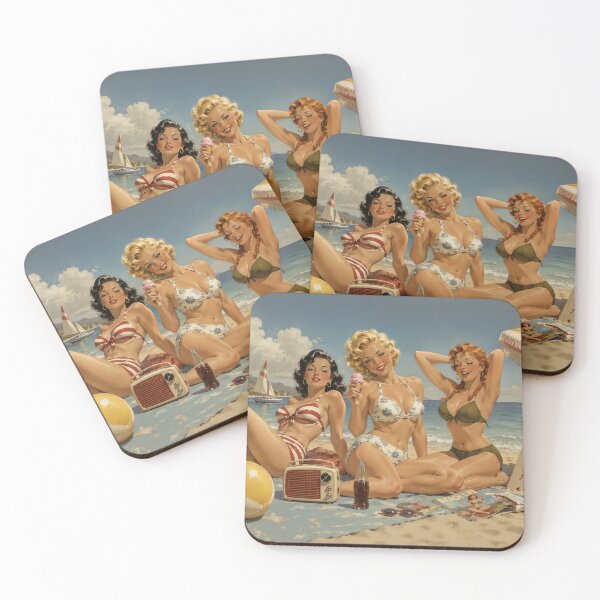 Item preview, Vintage Pin-up "Beach Life" designed and sold by East-Blue-Cat.
