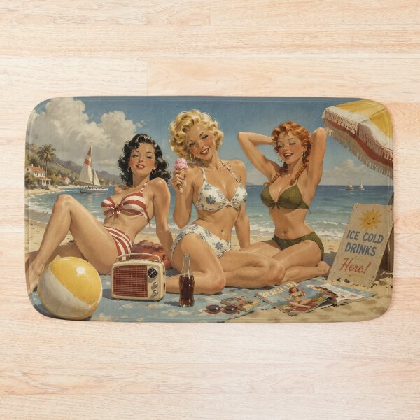 Item preview, Vintage Pin-up "Beach Life" designed and sold by East-Blue-Cat.