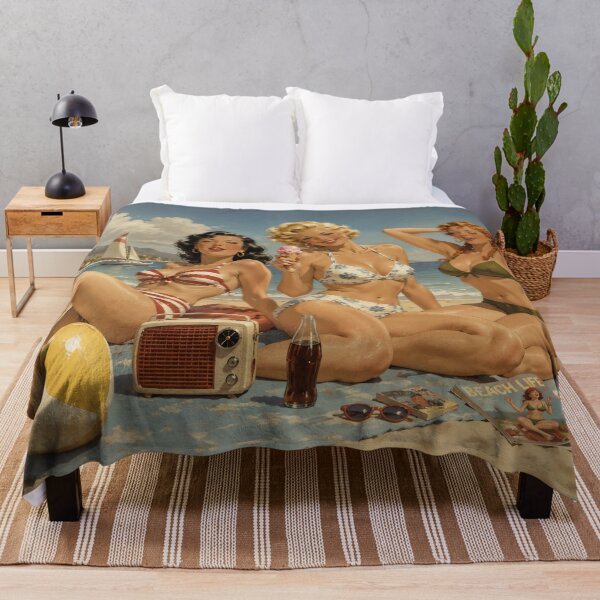 Item preview, Vintage Pin-up "Beach Life" designed and sold by East-Blue-Cat.