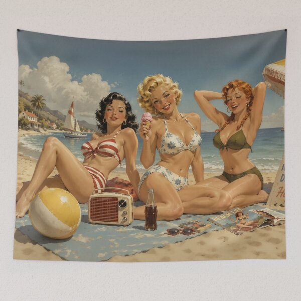 Item preview, Vintage Pin-up "Beach Life" designed and sold by East-Blue-Cat.
