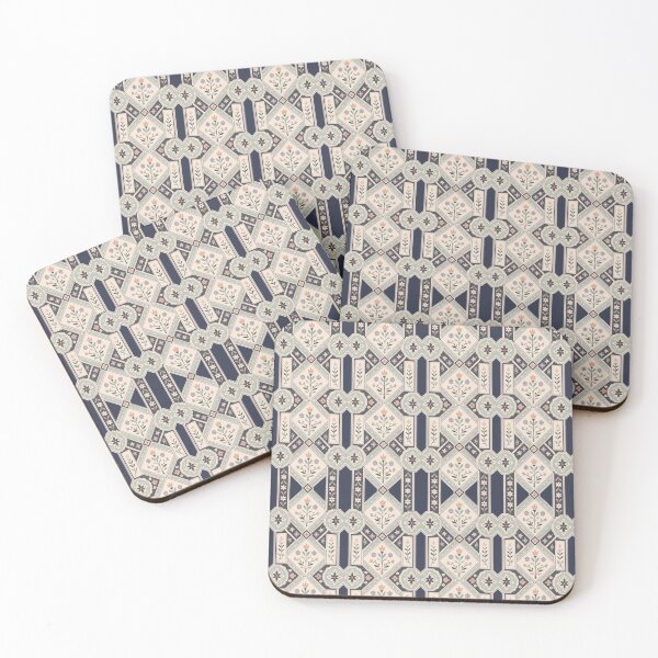 Item preview, Botanical Tilework Microfloral Mosaic Pattern designed and sold by BelievingCreate.