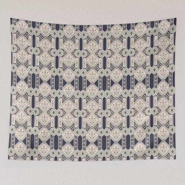 Item preview, Botanical Tilework Microfloral Mosaic Pattern designed and sold by BelievingCreates.