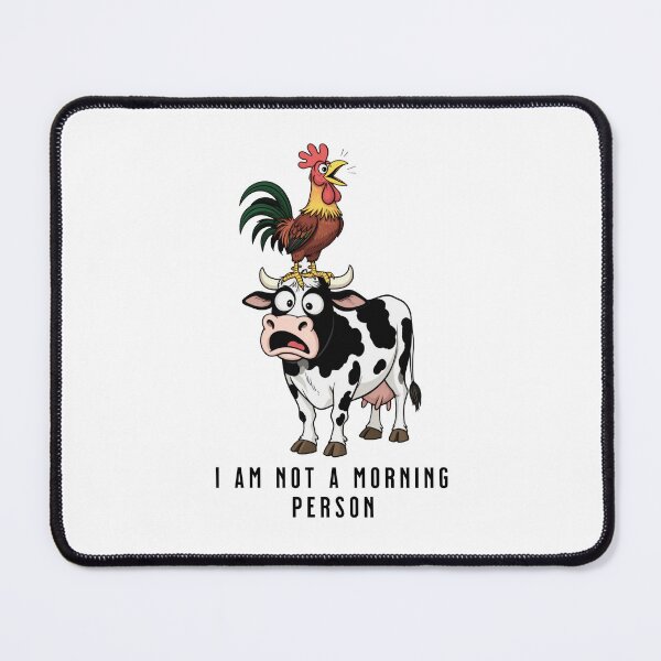 Item preview, Funny Stressed Cow and Screaming Rooster Alarm Clock designed and sold by SundayFunniesCo.