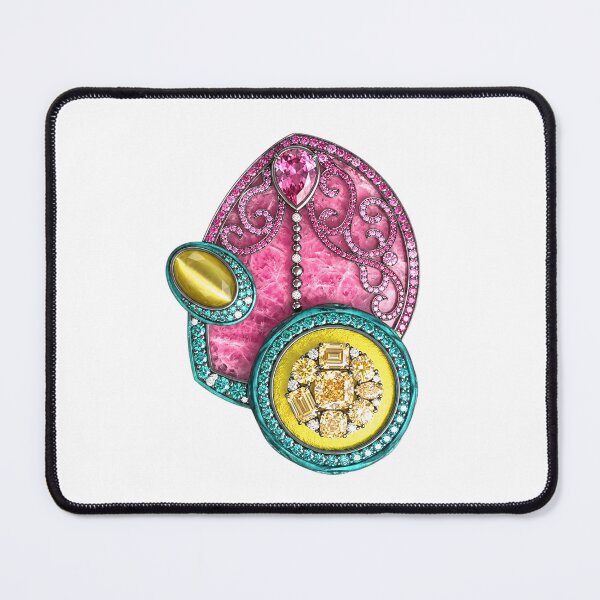 Item preview, Intricate Gem-Encrsted Pink and Gold Medallion Jewelry designed and sold by blacK1982White.