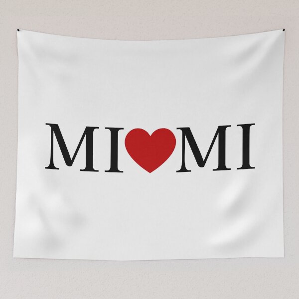 Item preview, Vintage Miami City Red Heart Elegant Typography Design designed and sold by FemmePod.